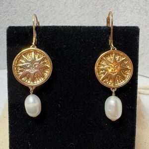 J. Crew Sunburst Freshwater Pearl Dangle Earrings